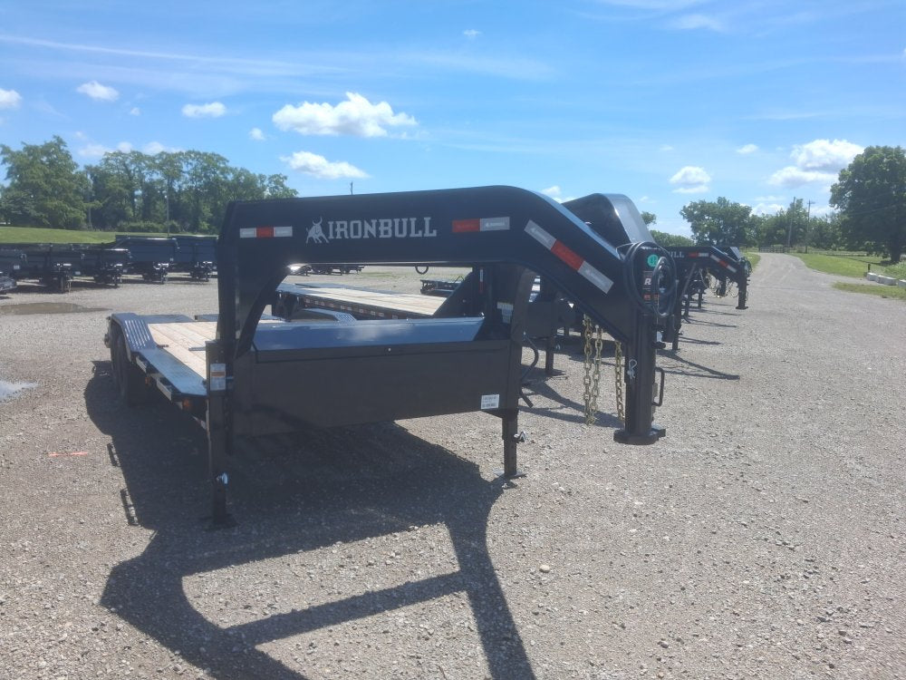 24' Iron Bull ETG Gooseneck Equipment Trailer Mega Ramps Drive Over Fenders - (2) 7,000 lb Axles 914832