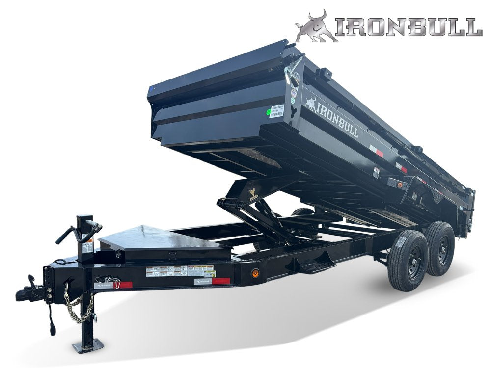 16' x 83" Iron Bull DWB Bumper Pull Dump Trailer 24" Side Walls - (2) 7,000 lb Axles 112400