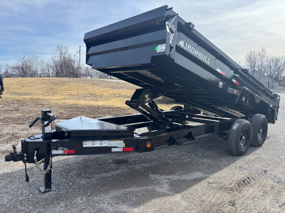 16' x 83" Iron Bull DWB Bumper Pull Dump Trailer 24" Side Walls - (2) 7,000 lb Axles 112400