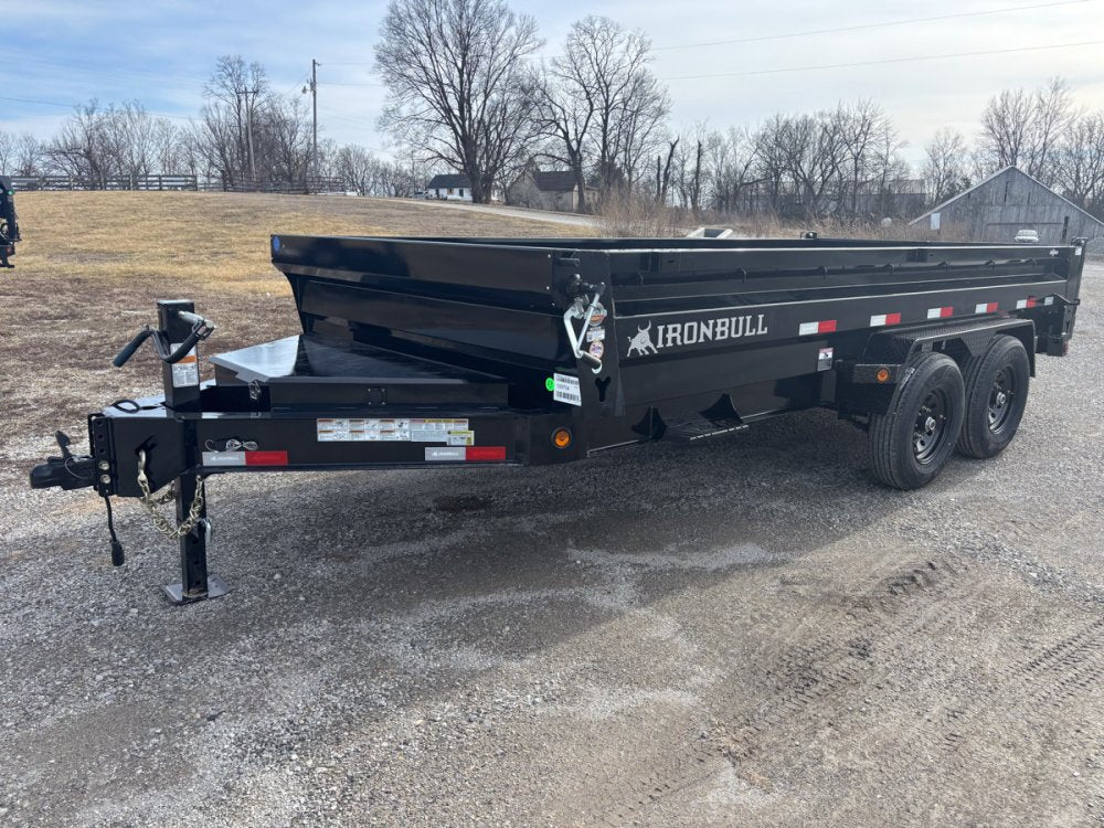 16' x 83" Iron Bull DWB Bumper Pull Dump Trailer 24" Side Walls - (2) 7,000 lb Axles 112400