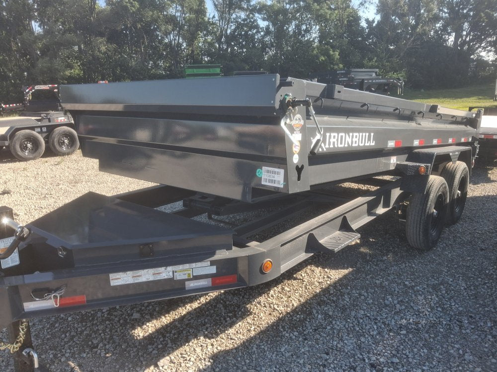 16' x 83" Iron Bull DWB Bumper Pull Dump Trailer 24" Side Walls - (2) 7,000 lb Axles 110834