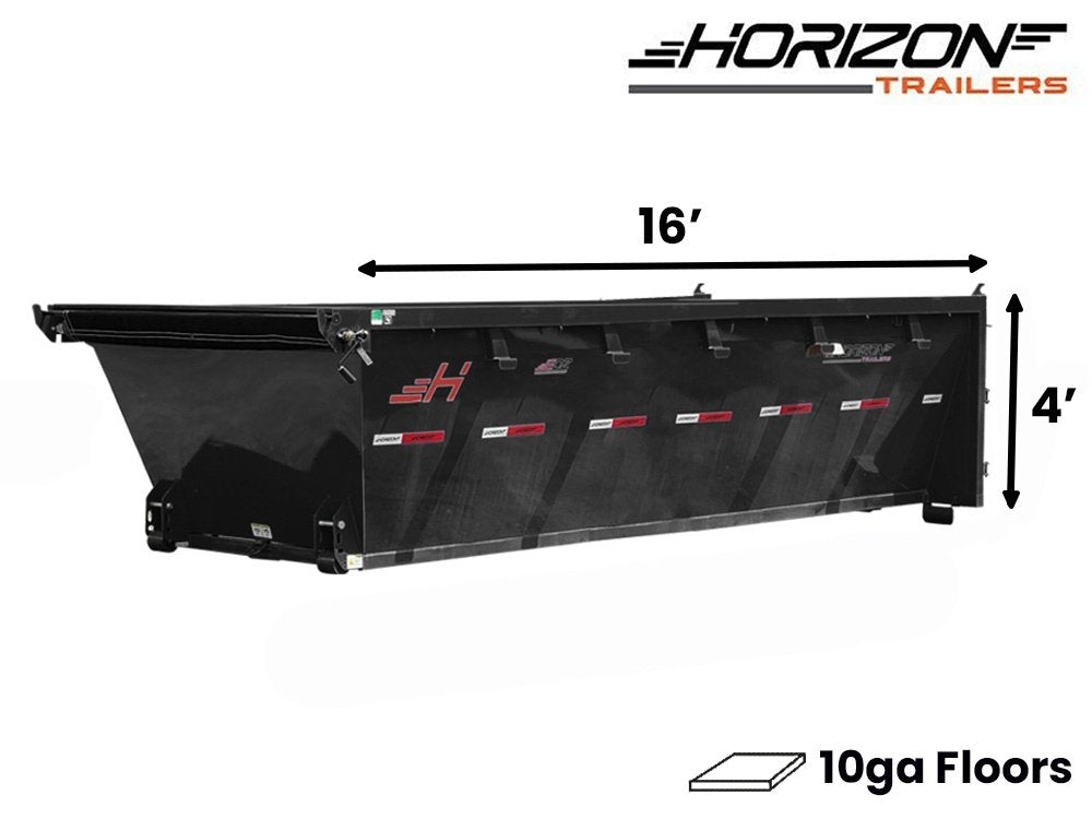 16' Horizon EDZ Roll Off Bin 4' Wall + Tarp 10612