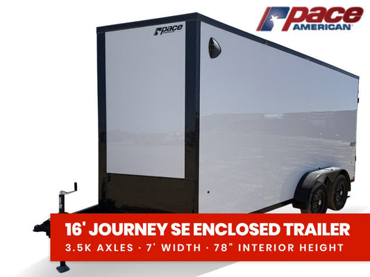 7 x 16 Journey SE Flat Top Sloped V Nose (2) 3500 lbs Axles 146229