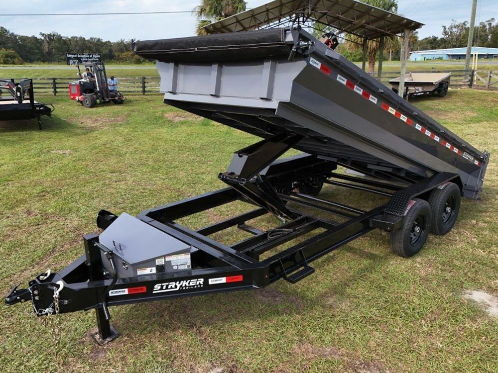 16' Stryker EDT Bumper Pull Dump Trailer 20" Side Walls - (2) 7k Axles 4050