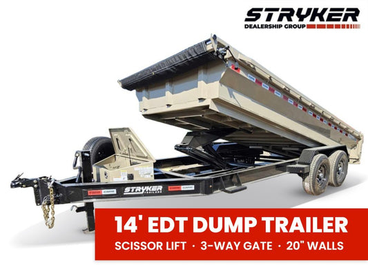 14' Stryker EDT Bumper Pull Dump Trailer 20" Side Walls - (2) 7k Axles 4053