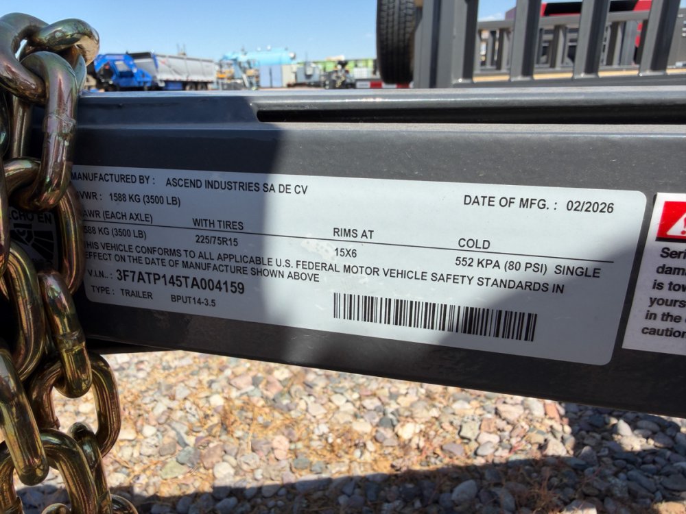 14' Utility Trailer (1) 3.5K Axle, 77" Wide 4' Gate 4159