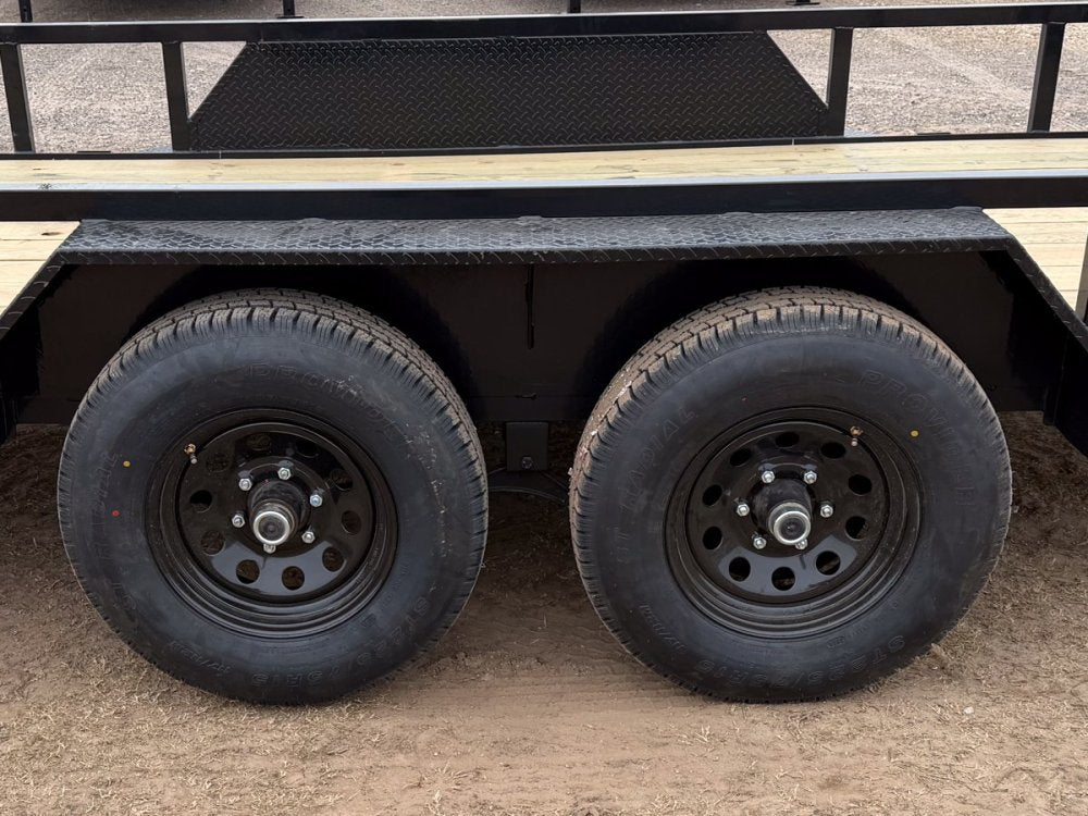 18' Utility Trailer (2) 5.2K Axles, 83" Wide, Side Ramps and 4' Gate 4066