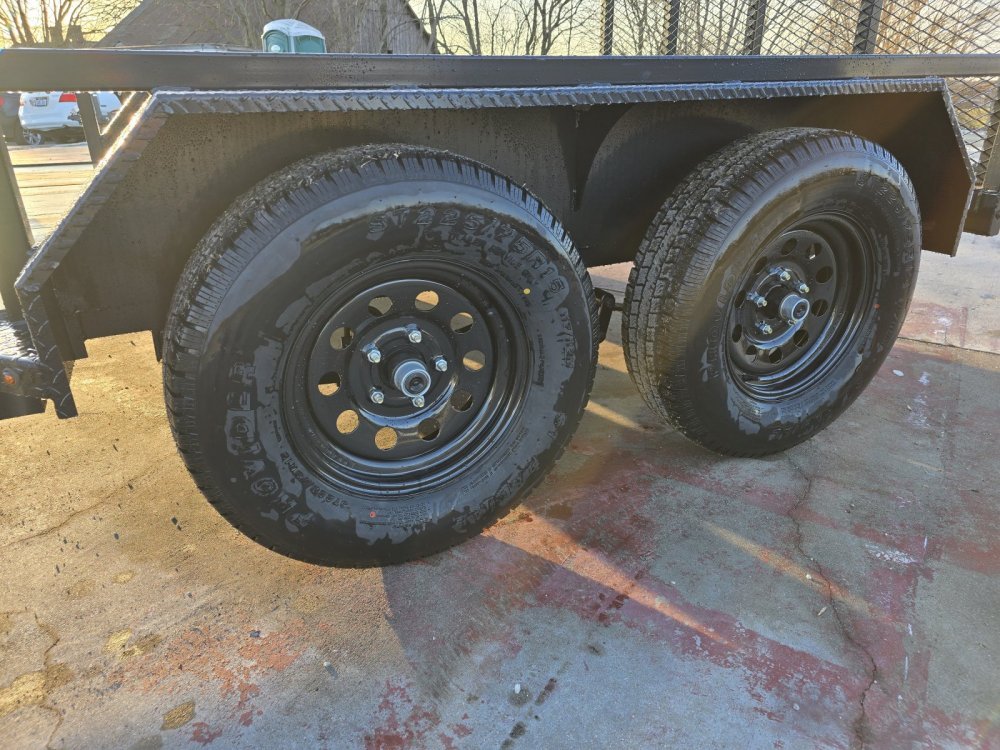 14' Utility Trailer (2) 3.5K Axles, 77" Wide, Side Ramps and 4' Gate 4071
