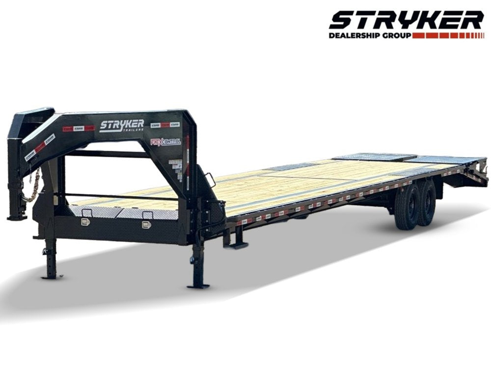 40' Stryker Gooseneck Hotshot Non-CDL Deckover Trailer Mega Ramps - (2) 7K Axles 004208