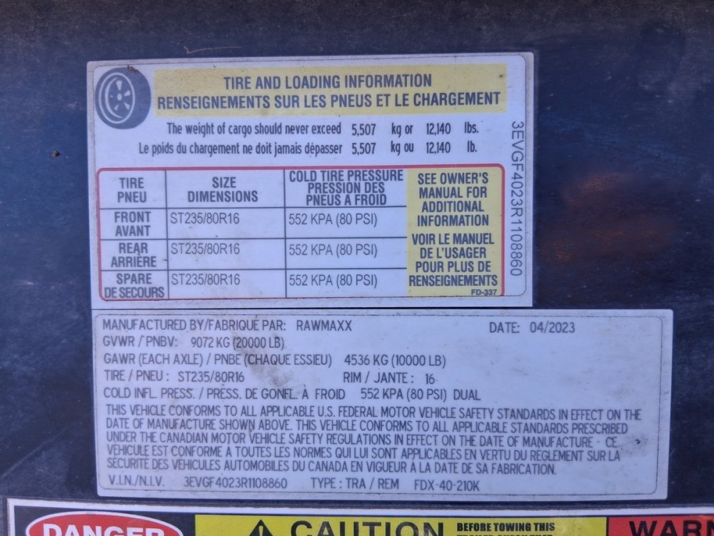16' x 7" Repo Equipment Trailers 116044