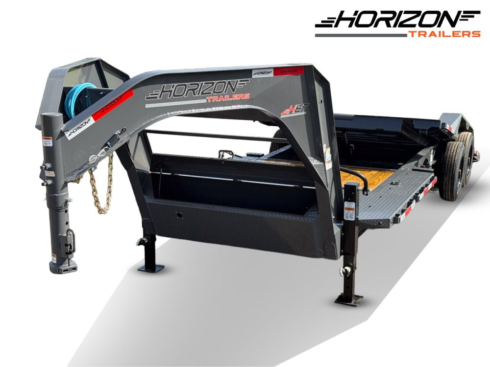 24' Horizon HET Gooseneck Equipment Tilt Trailer Drive Over Fenders - (2) 10K Axles 16856