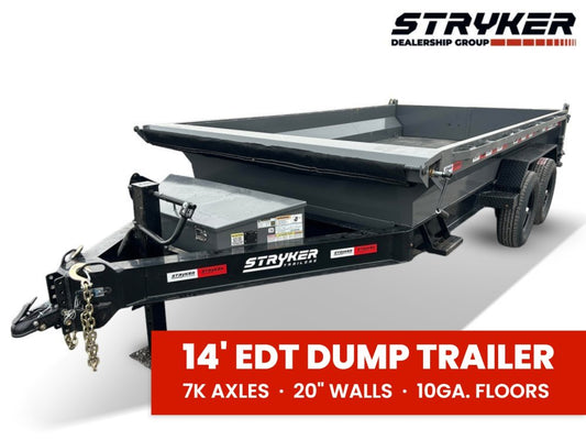 14' Stryker EDT Bumper Pull Dump Trailer 20" Side Walls - (2) 7k Axles 4242