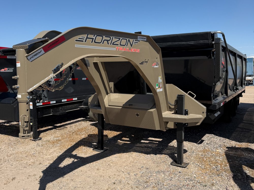 20 Horizon HZH Gooseneck Dump Trailer 48" Side Walls Hydraulic Jacks - (2) 12k Axles 16723