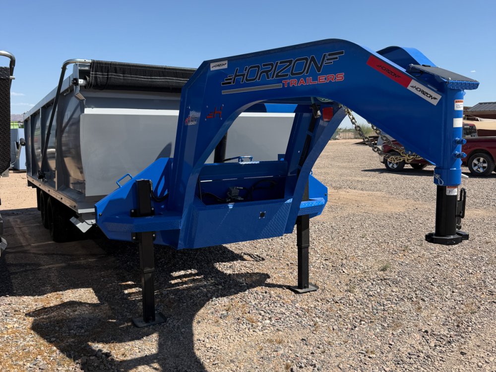 20 Horizon HZH Gooseneck Dump Trailer 48" Side Walls Hydraulic Jacks - (2) 12k Axles 16018