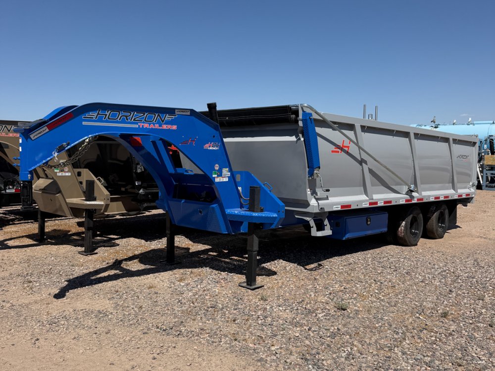 20 Horizon HZH Gooseneck Dump Trailer 48" Side Walls Hydraulic Jacks - (2) 12k Axles 16018