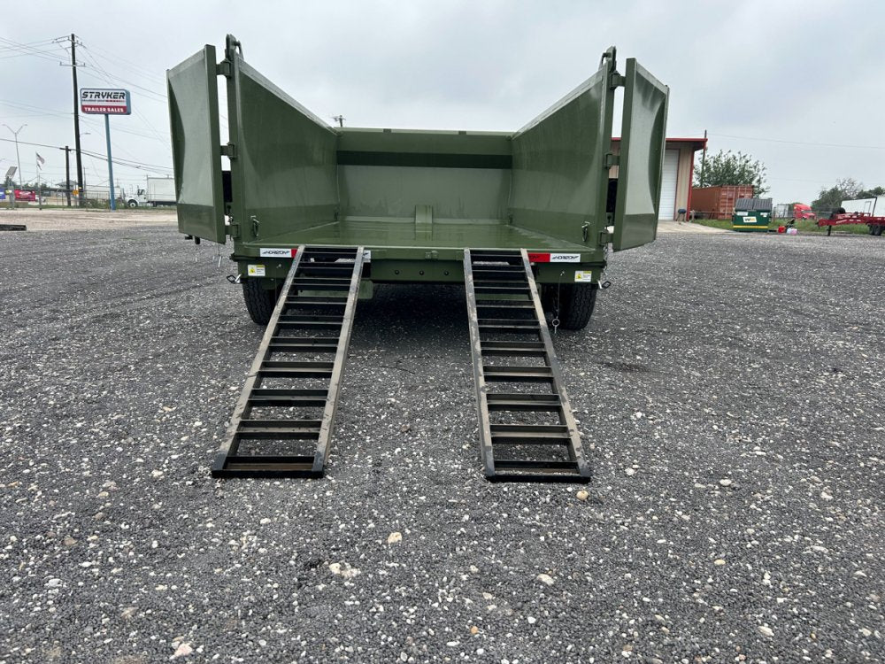 14' Horizon LZ7 Bumper Pull Dump Trailer 42" Side Walls Telescopic Lift Hydraulic Jacks - (2) 7k Axl 14681