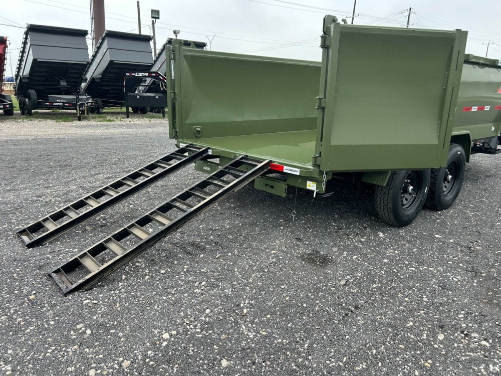 14' Horizon LZ7 Bumper Pull Dump Trailer 42" Side Walls Telescopic Lift Hydraulic Jacks - (2) 7k Axl 14681