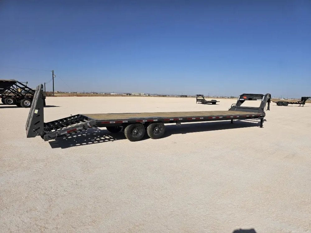 36' Horizon FTZ Gooseneck Hotshot Non-CDL Deckover Trailer Mega Ramps - (2) 7K Axles 16233