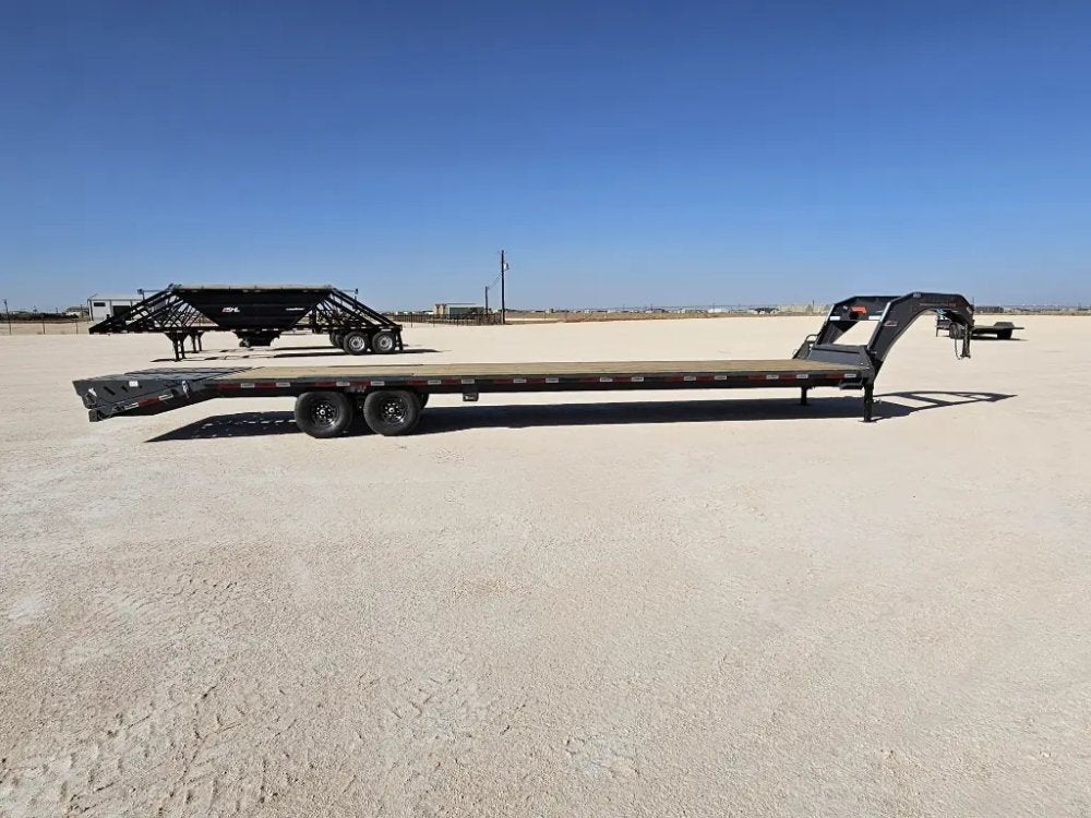 36' Horizon FTZ Gooseneck Hotshot Non-CDL Deckover Trailer Mega Ramps - (2) 7K Axles 16233