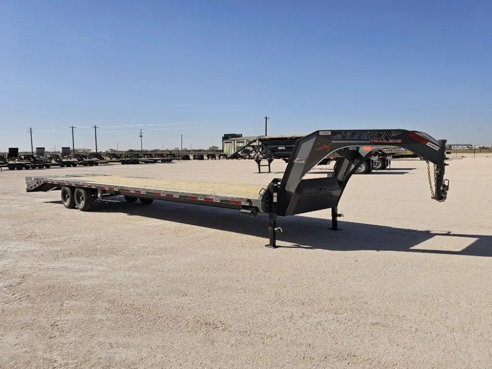 36' Horizon FTZ Gooseneck Hotshot Non-CDL Deckover Trailer Mega Ramps - (2) 7K Axles 16233