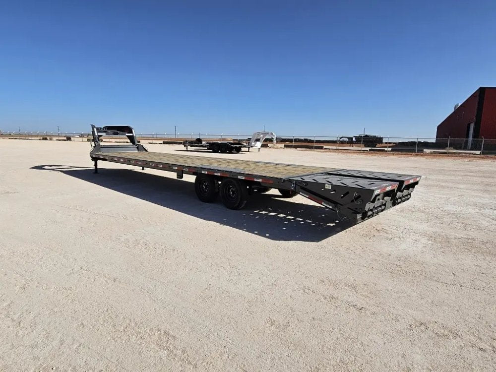 36' Horizon FTZ Gooseneck Hotshot Non-CDL Deckover Trailer Mega Ramps - (2) 7K Axles 16233