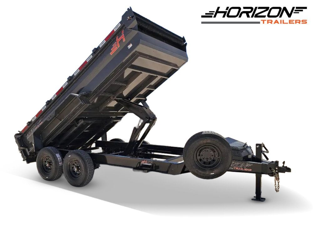 14' Horizon HZ7 Bumper Pull Dump Trailer 24" Side Walls - (2) 7K Axles 15063