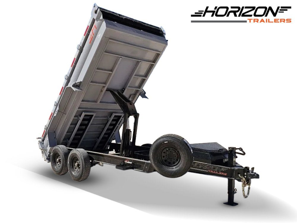 14' Horizon HZ7 Bumper Pull Dump Trailer 24" Side Walls - (2) 7K Axles 15265