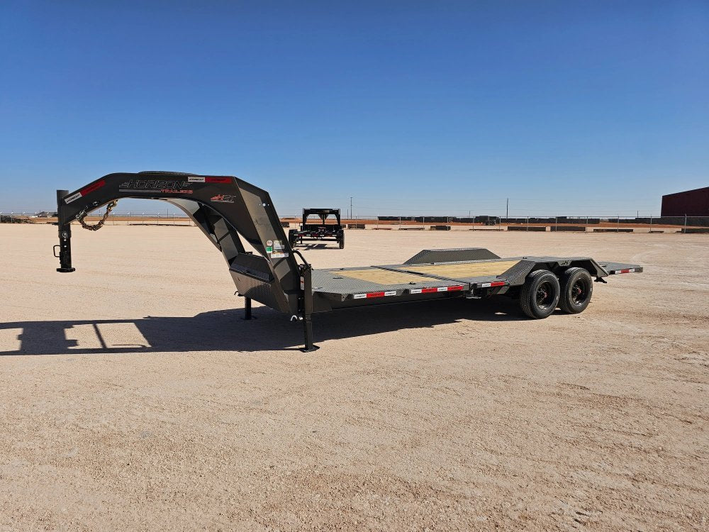 24' Horizon HET Gooseneck Equipment Tilt Trailer Drive Over Fenders - (2) 10K Axles 16003