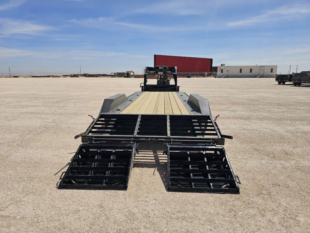 26' HEH Gooseneck Equipment Trailer Drive Over Fenders Mega Ramps - (2) 10K Axles 16126
