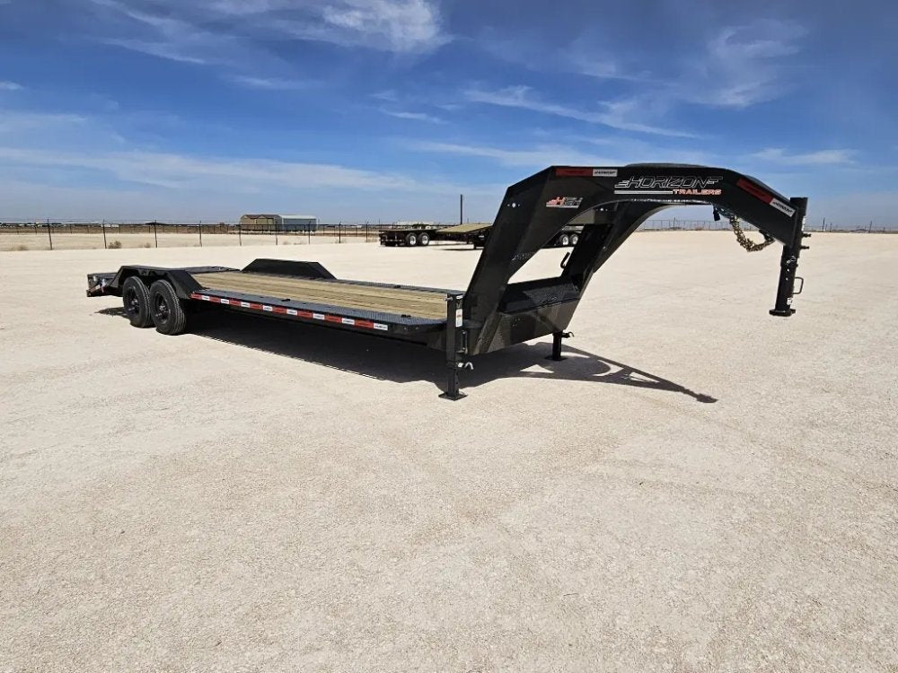 26' HEH Gooseneck Equipment Trailer Drive Over Fenders Mega Ramps - (2) 10K Axles 16126