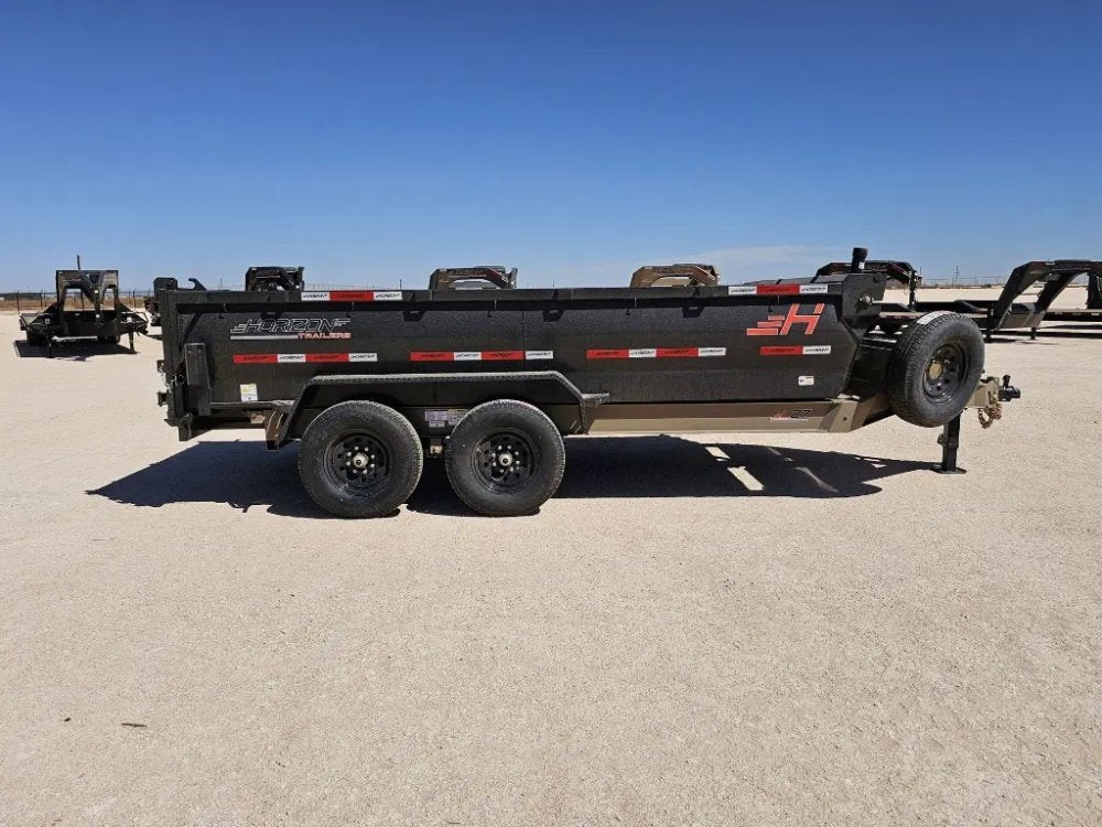 14' Horizon LZ7 Bumper Pull Dump Trailer 30" Side Walls - (2) 7K Axles 15888