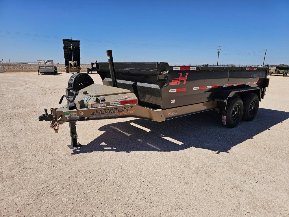 14' Horizon LZ7 Bumper Pull Dump Trailer 30" Side Walls - (2) 7K Axles 15888