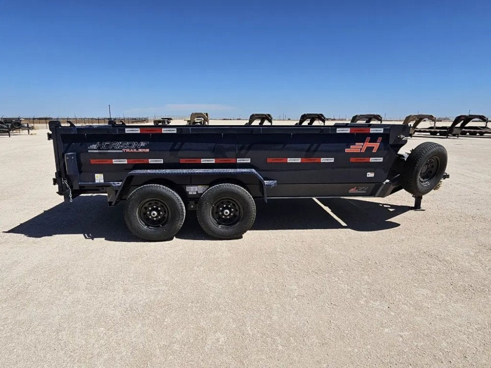 14' Horizon LZ7 Bumper Pull Dump Trailer 30" Side Walls - (2) 7K Axles 15939