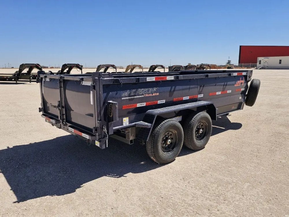 14' Horizon LZ7 Bumper Pull Dump Trailer 30" Side Walls - (2) 7K Axles 15939