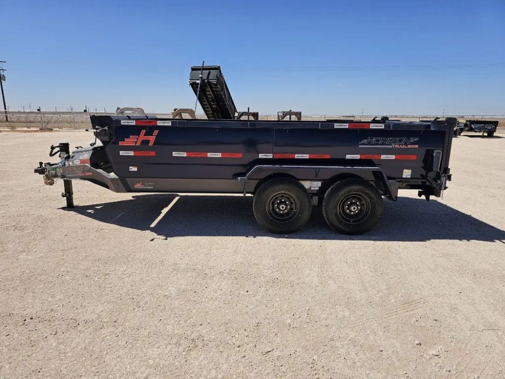 14' Horizon LZ7 Bumper Pull Dump Trailer 30" Side Walls - (2) 7K Axles 15939