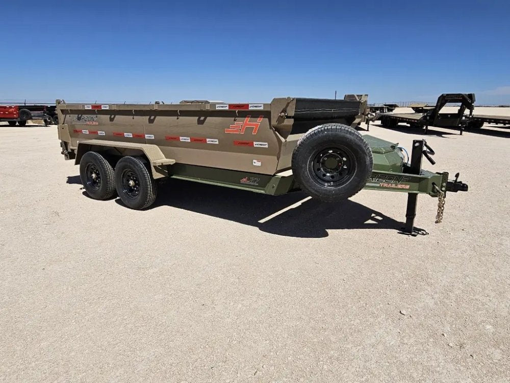 14' Horizon LZ7 Bumper Pull Dump Trailer 30" Side Walls - (2) 7K Axles 15933