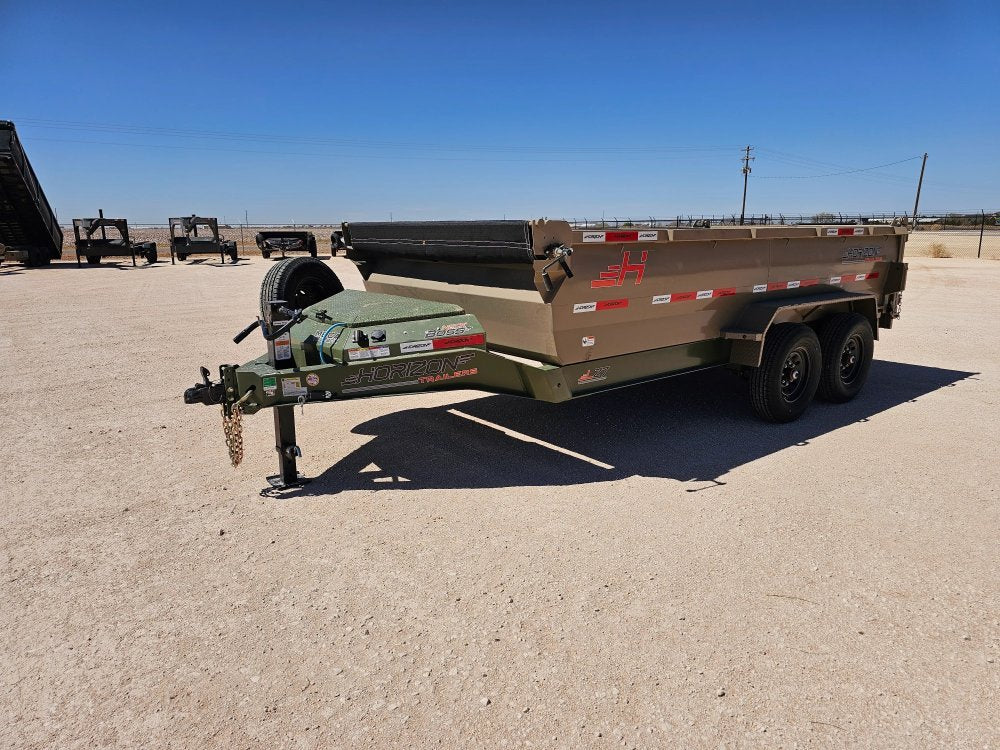 14' Horizon LZ7 Bumper Pull Dump Trailer 30" Side Walls - (2) 7K Axles 15933