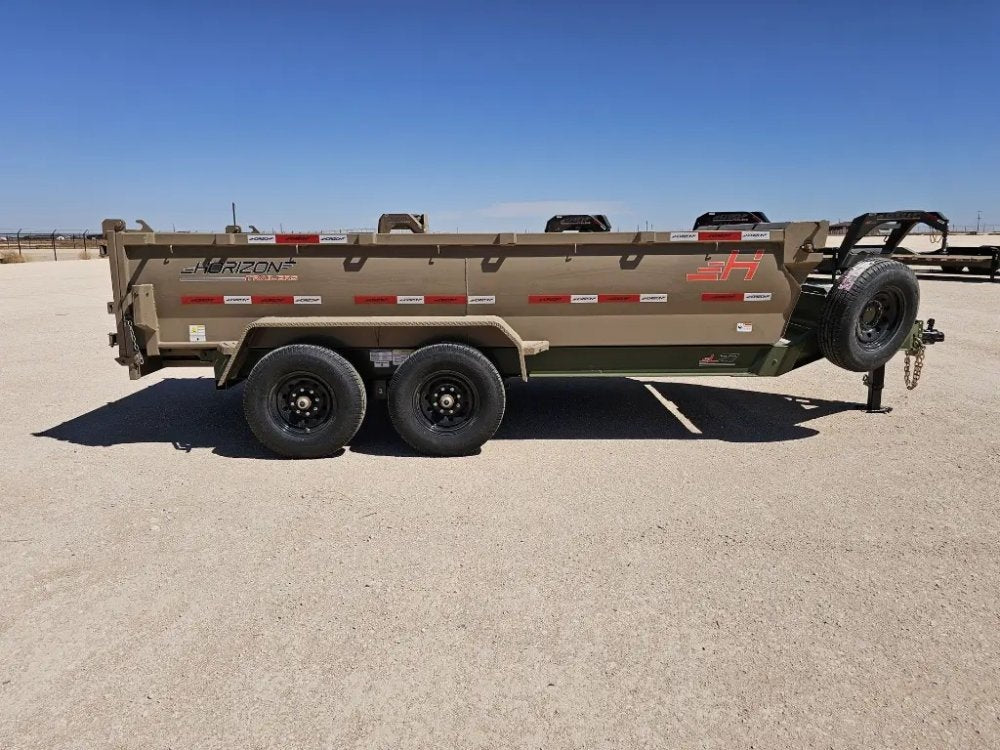 14' Horizon LZ7 Bumper Pull Dump Trailer 30" Side Walls - (2) 7K Axles 15933