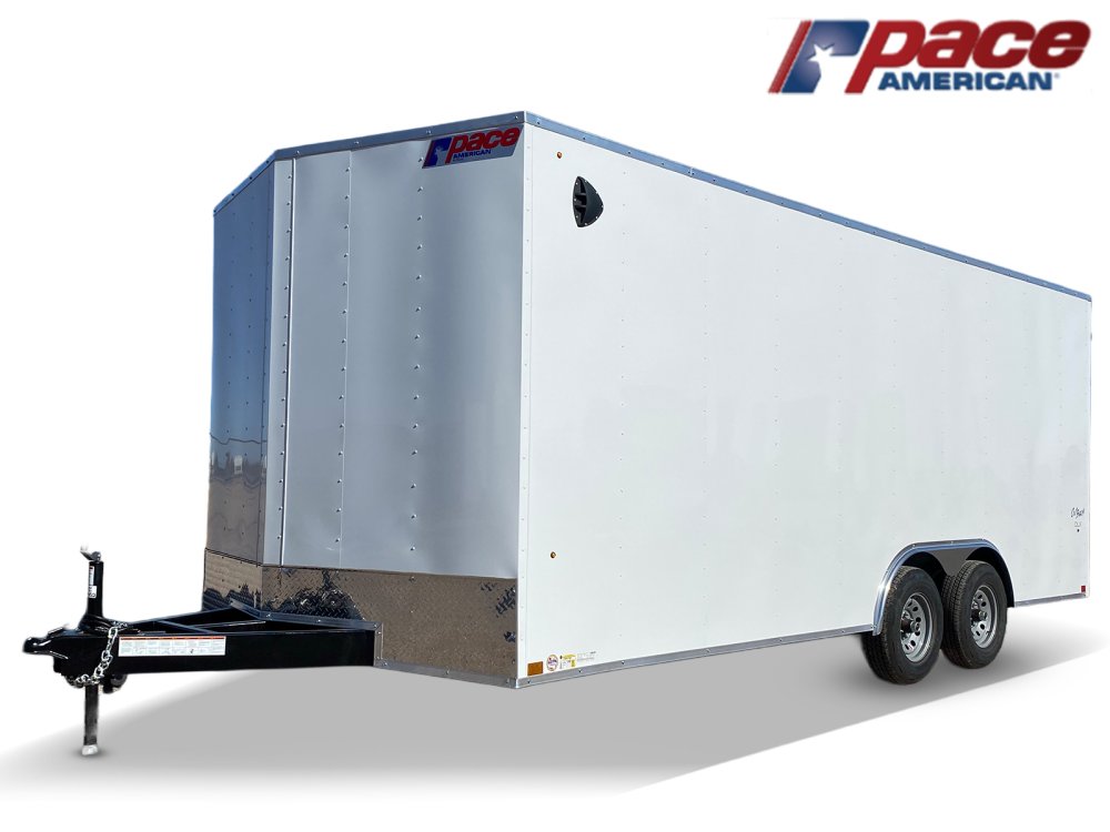 8.5 x 20 DX 10K Flat Top Sloped V Nose Car Hauler (2) - 5200 lb Axles 146217