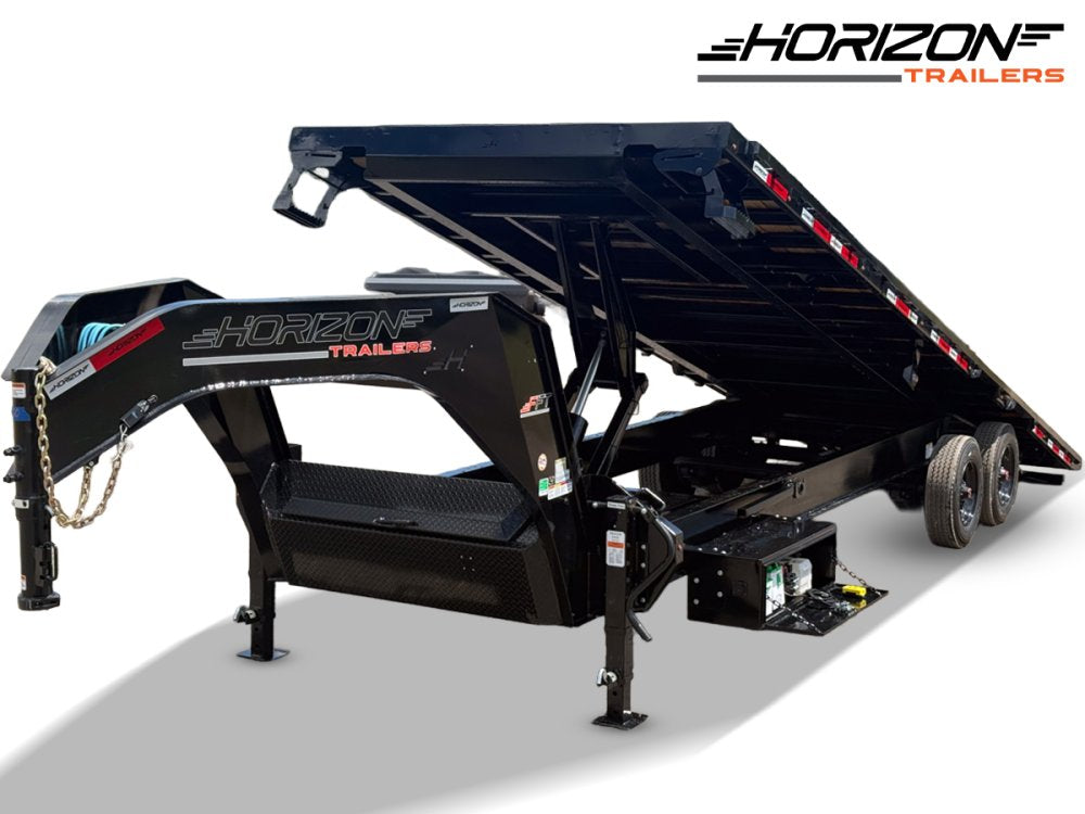 28' Horizon FFT Gooseneck Full Deckover Tilt Trailer - (2) 10K Axles 16936