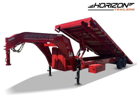 28' Horizon FFT Gooseneck Full Deckover Tilt Trailer - (2) 10K Axles 016937