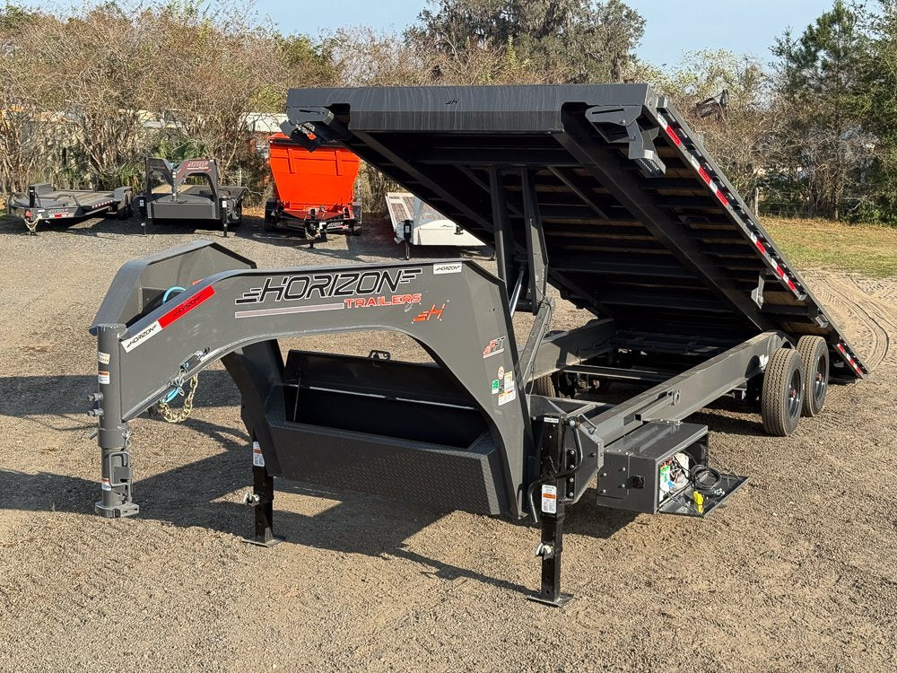 28' Horizon FFT Gooseneck Full Deckover Tilt Trailer - (2) 10K Axles 016934