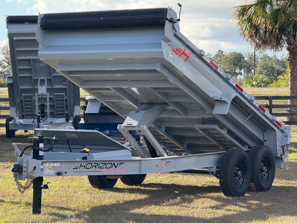 14' Horizon EZ7 Bumper Pull Dump Trailer 19" Sides - (2) 7K Axles 017884