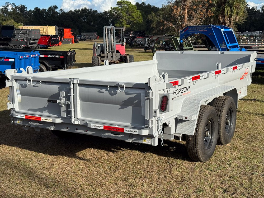 14' Horizon EZ7 Bumper Pull Dump Trailer 19" Sides - (2) 7K Axles 017884