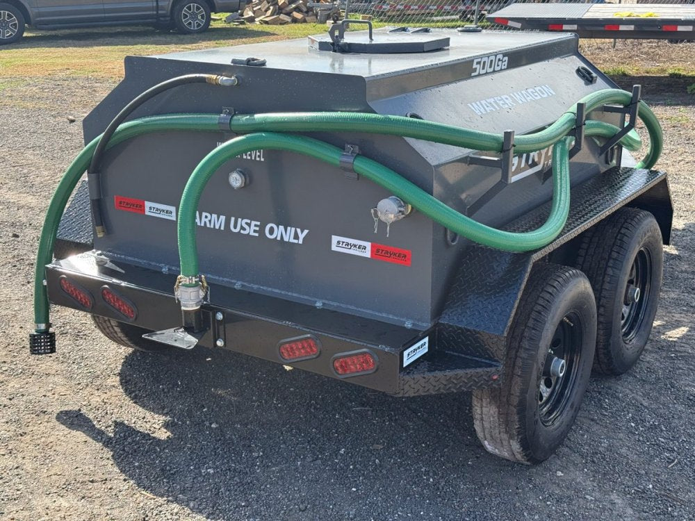 500 Gallon Water Tank Trailer with Pump and Hose 004472