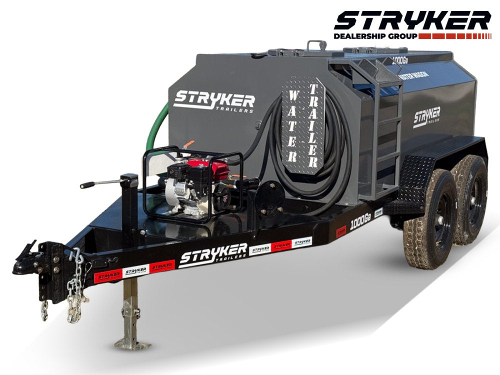 1000 Gallon Water Tank Trailer with Pump and Hose 004470