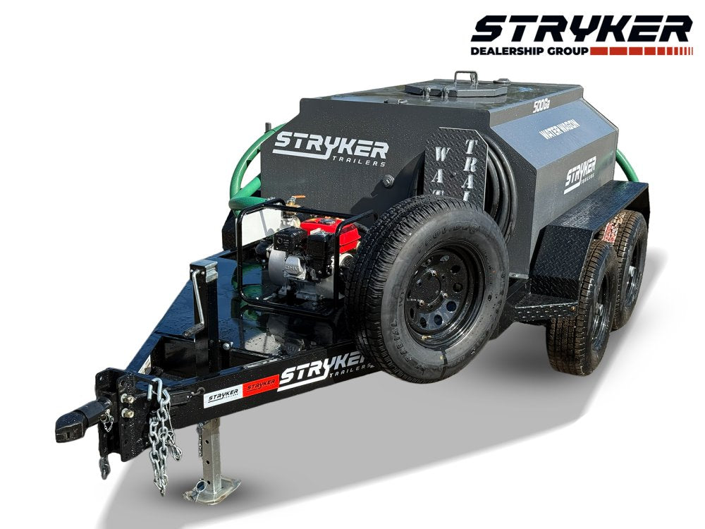 500 Gallon Water Tank Trailer with Pump and Hose 004473