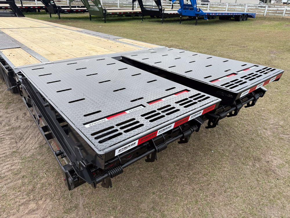 40' Stryker Gooseneck Hotshot Non-CDL Deckover Trailer Mega Ramps - (2) 8K Axles 004546