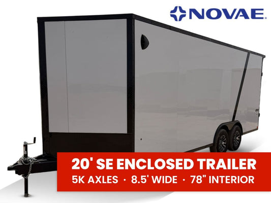 8.5 x 20 SE 10K Flat Top Sloped V Nose Car Hauler (2) 5000 lb Axles 146227