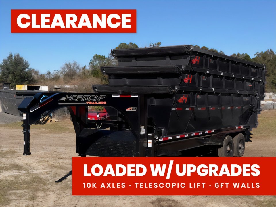 Horizon 20' HRD GN Roll off Bundle (2) 10k Axles + 3 Bins w/ 4' Walls 014962